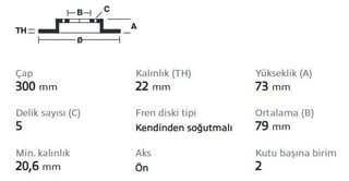 Brembo 09.C114.1X XTRA Ön Fren Diski (Delikli – 300 mm)
