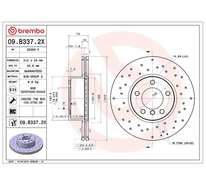 Brembo 09.B337.2X Ön Fren Diski – BMW 3 Serisi / 5 Serisi / X3