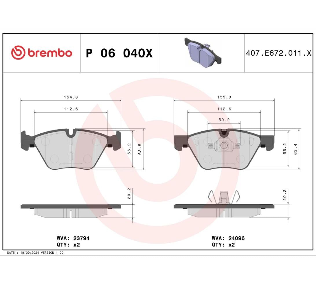 Brembo P 06 040X Xtra Ön Fren Balatası – BMW Uyumlu (Ön Aks)