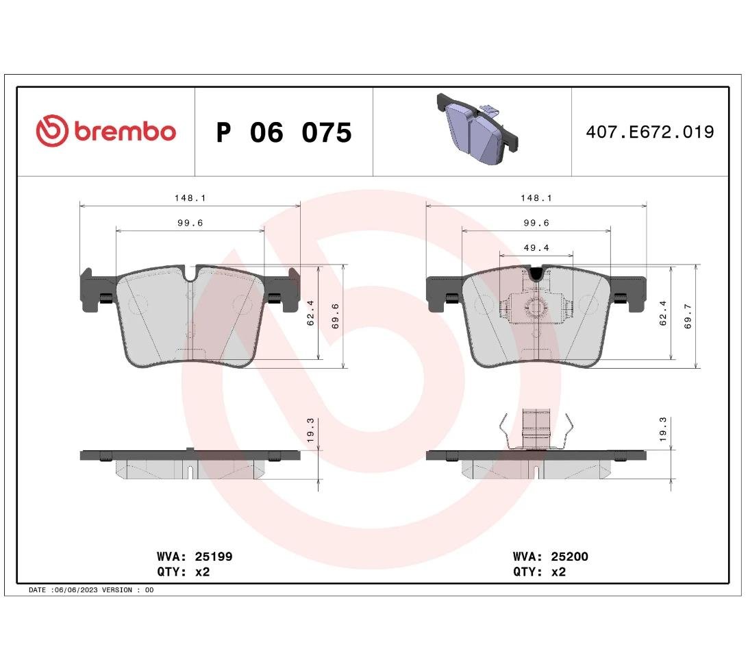 Brembo P 06 075 Ön Fren Balatası